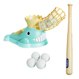 Baseball pitching machine for children with bat and 6 baseball balls Batting gloves