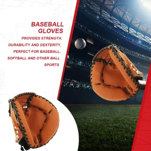 Baseball Glove PU Leather Baseball Fielding Glove Thicken Beginner Play Training Wear