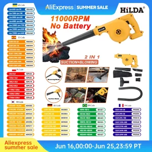 HILDA 18V Electric Air Blower 2IN 1Vacuum Cleaner Dust Computer Collector Cordless Handheld Power Tools